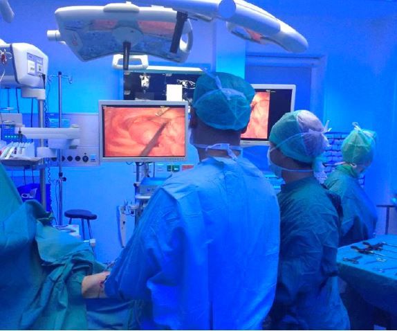 Laparoskopie unter Blaulicht